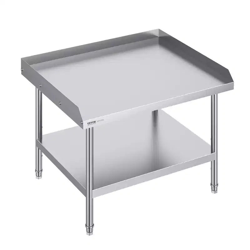 VEVOR Stainless Steel Work Table, 30 x 36 x 26 Inch Commercial Food Prep Worktable, 3-Sided Backsplash Heavy Duty Prep Worktable, Metal Work Table