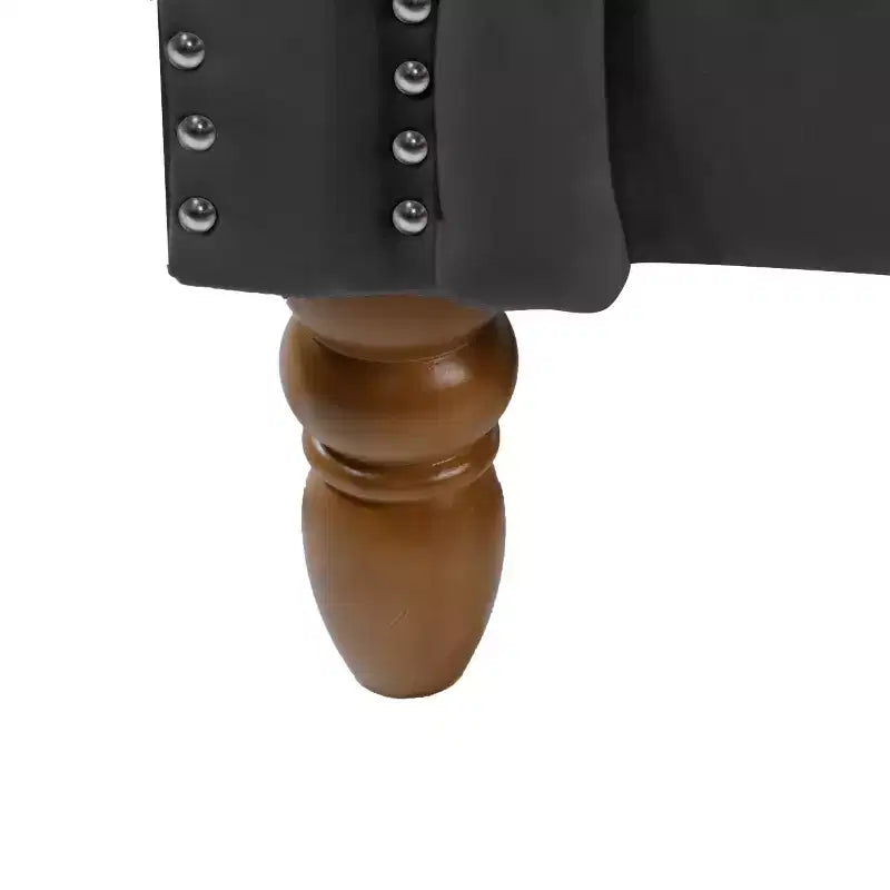 Moderna chaise longue imbottita con bracciolo arrotolato, divano da interno, poltrona lounge in velluto con contenitore e cuscino