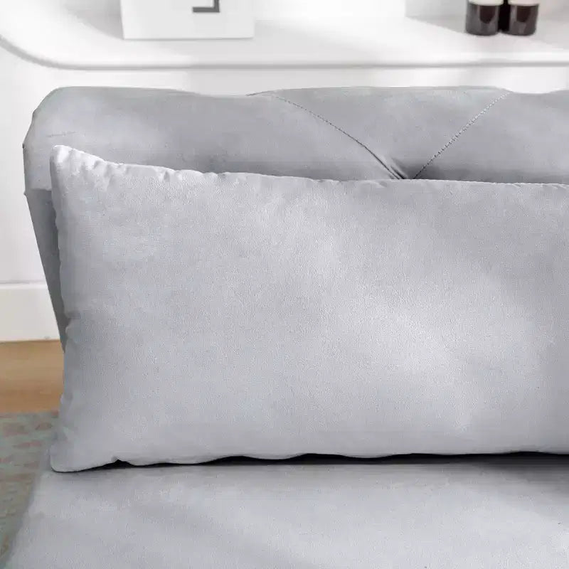 Moderna chaise longue imbottita con bracciolo arrotolato, divano da interno, poltrona lounge in velluto con contenitore e cuscino