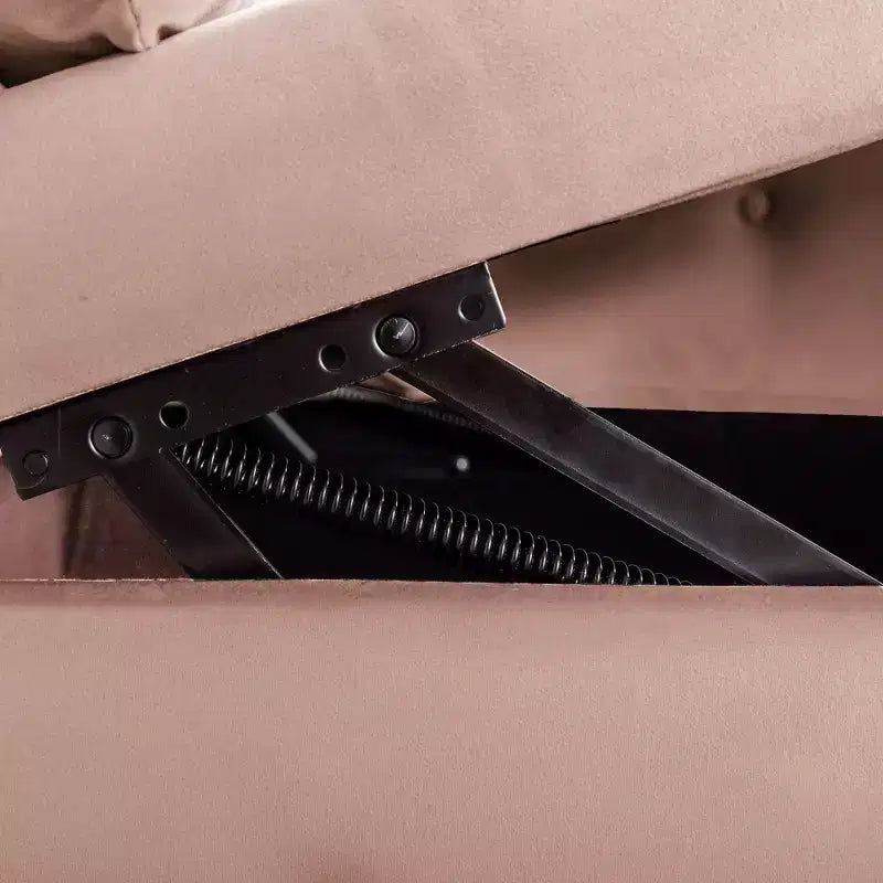 Moderna chaise longue imbottita con bracciolo arrotolato, divano da interno, poltrona lounge in velluto con contenitore e cuscino