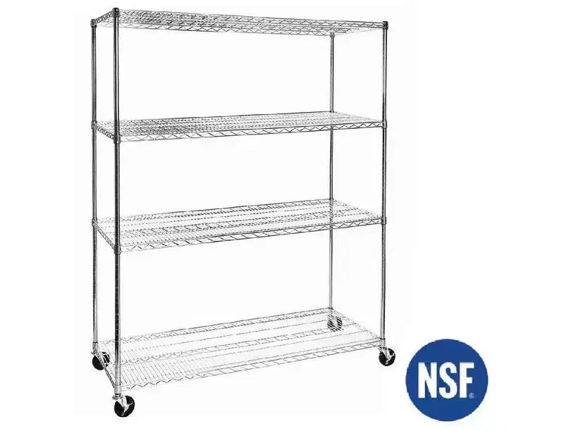 Scaffale in filo d'acciaio a 4 ripiani 60 x 24
