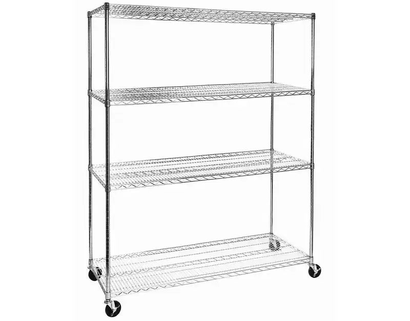 Scaffale in filo d'acciaio a 4 ripiani 60 x 24