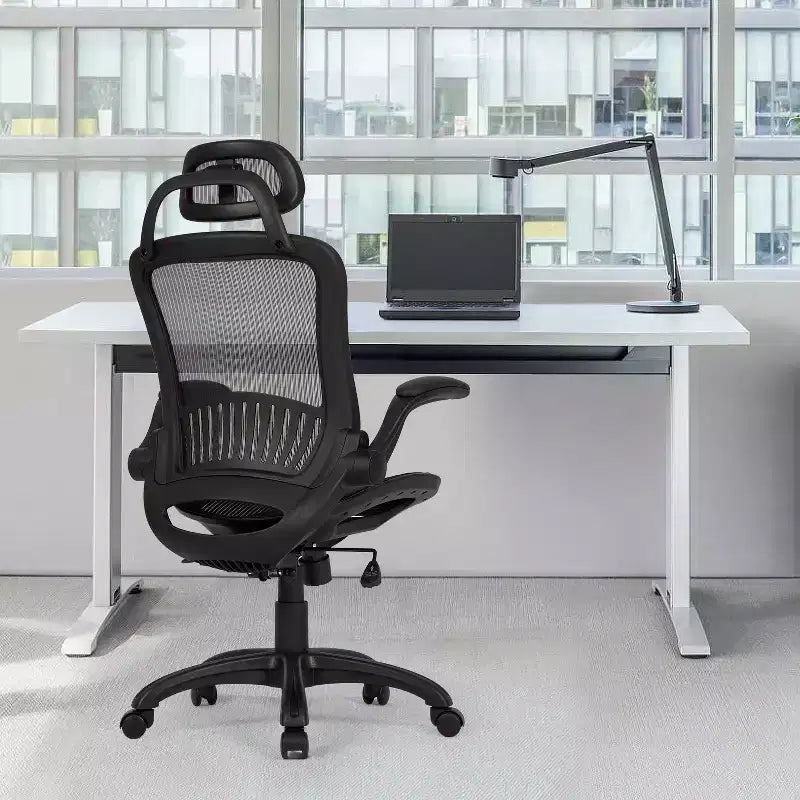 Sedia da Ufficio Girevole ad Alto Schienale in Mesh con Altezza Regolabile