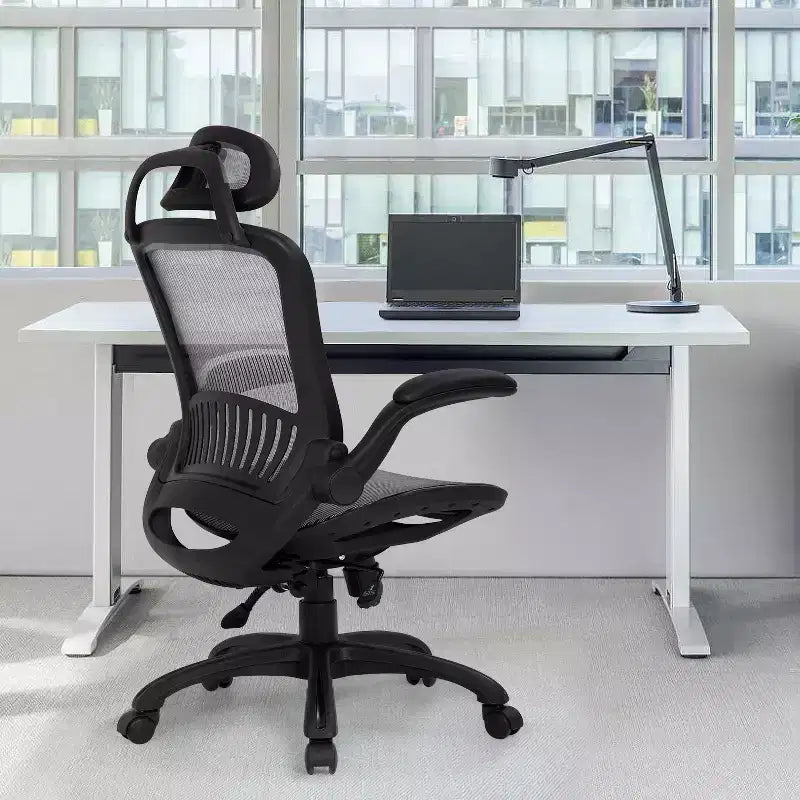 Sedia da Ufficio Girevole ad Alto Schienale in Mesh con Altezza Regolabile