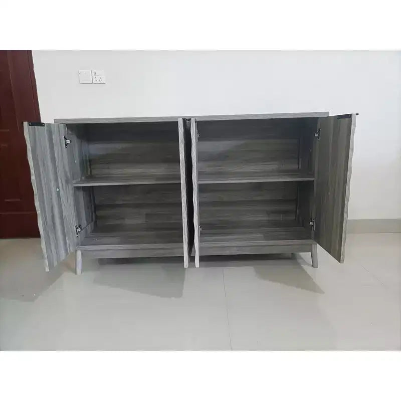 Madia moderna, Madia buffet con 4 ante dal design geometrico elegante, Credenza per soggiorno, ufficio, cucina