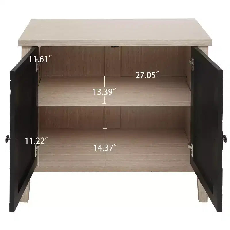 Credenza moderna, credenza con quattro ante con motivi intagliati, mobile contenitore per cucina, sala da pranzo, ingresso