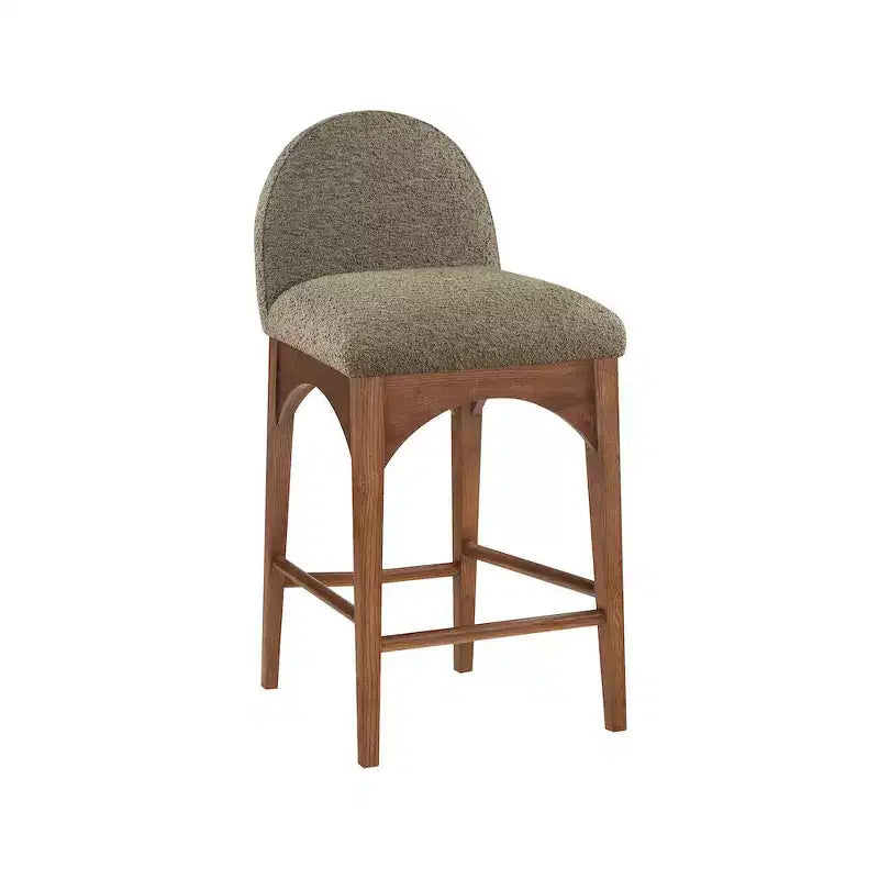 Meridian Furniture,Waldorf Olive Boucle Fabric Stool