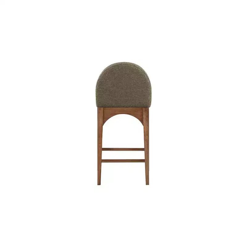 Mobili, Sgabello in tessuto bouclé color oliva Waldorf