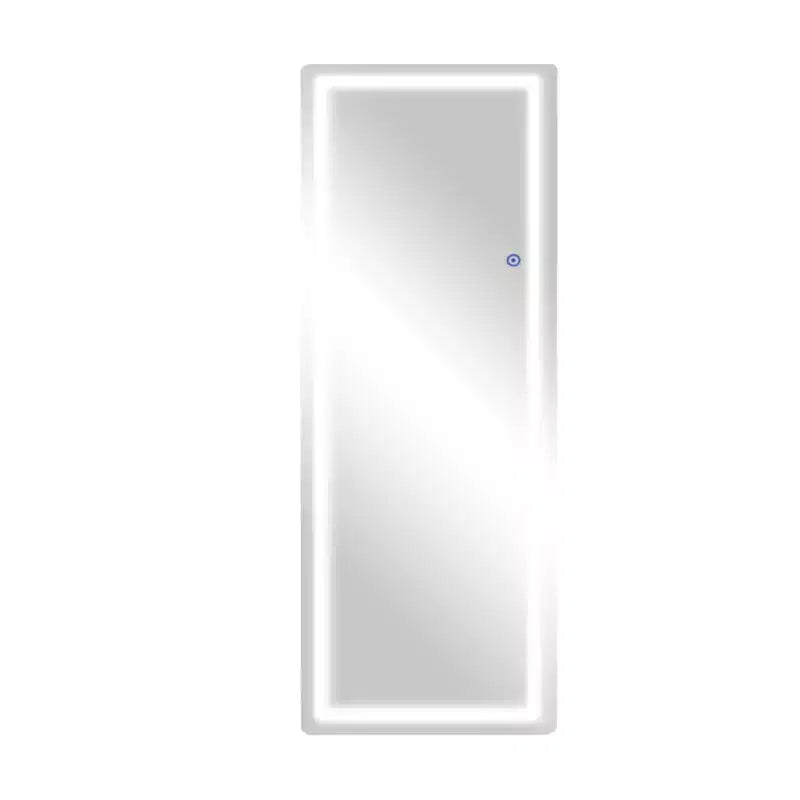 Specchio intero rettangolare angolare senza cornice in lega di alluminio con bordi arrotondati e supporto per soggiorno camera da letto, bianco