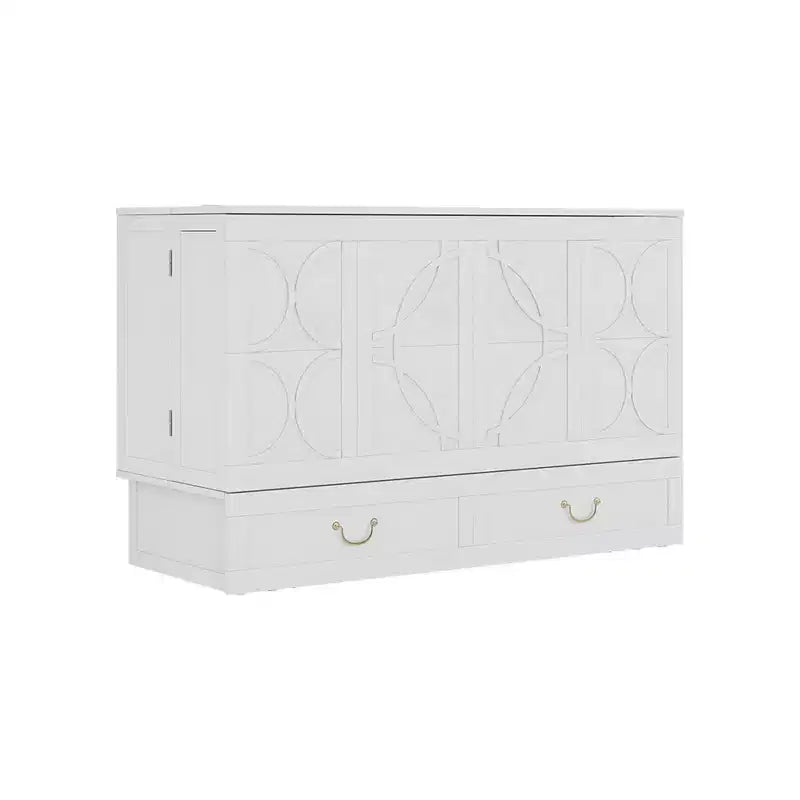 Letto a scomparsa Queen in legno massello con caricabatterie integrato e cassetto robusto