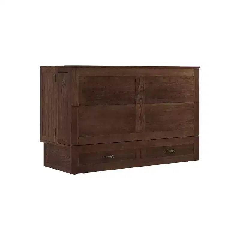 Letto a scomparsa Queen in legno massello con caricabatterie integrato e cassetto robusto
