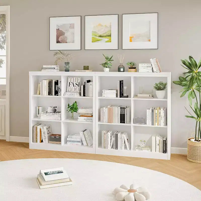 Organizzatore da Libreria a 6 Cubi, Libreria Alta 135 cm, Organizzatore Moderno Autoportante per Soggiorno, Camera da Letto, Ufficio
