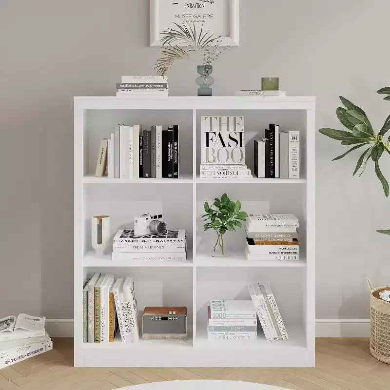 Organizzatore da Libreria a 6 Cubi, Libreria Alta 135 cm, Organizzatore Moderno Autoportante per Soggiorno, Camera da Letto, Ufficio