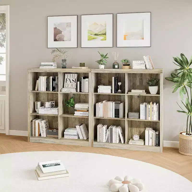 Organizzatore da Libreria a 6 Cubi, Libreria Alta 135 cm, Organizzatore Moderno Autoportante per Soggiorno, Camera da Letto, Ufficio