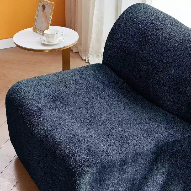Divano Lounge Moderno in Schiuma a Compressione con Poggiapiedi, Comoda Poltrona Futon per Camera da Letto, Soggiorno, Ufficio