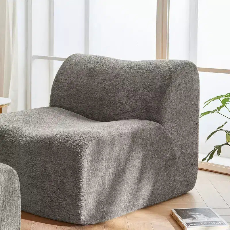 Divano Lounge Moderno in Schiuma a Compressione con Poggiapiedi, Comoda Poltrona Futon per Camera da Letto, Soggiorno, Ufficio