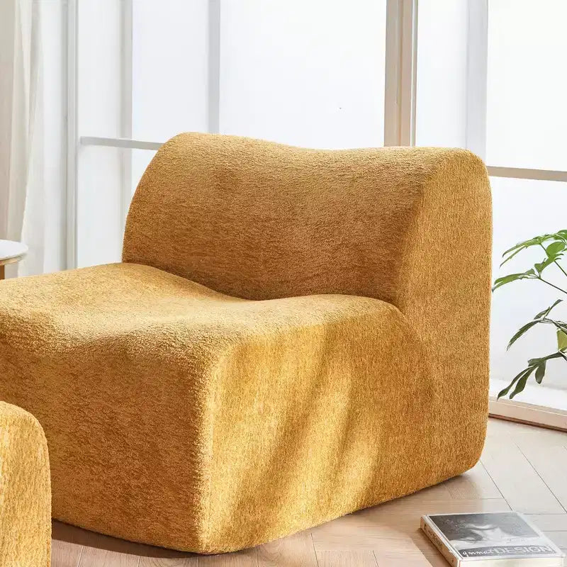 Divano Lounge Moderno in Schiuma a Compressione con Poggiapiedi, Comoda Poltrona Futon per Camera da Letto, Soggiorno, Ufficio