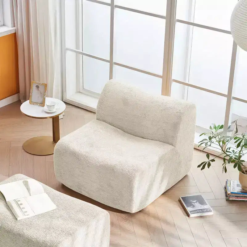Divano Lounge Moderno in Schiuma a Compressione con Poggiapiedi, Comoda Poltrona Futon per Camera da Letto, Soggiorno, Ufficio