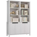 GustoWave 70.7 Tall Bookshelf w/Doors & Adjustable Shelf, 5-Tier Double Wide Bookcase,Wooden Book Shelf for Living Room Office Library