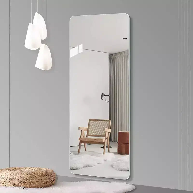 Specchio intero a prova di esplosione 65*24/60*15/56*15 pollici con angoli arrotondati, specchio moderno da parete da 5 mm, specchio per guardaroba, soggiorno