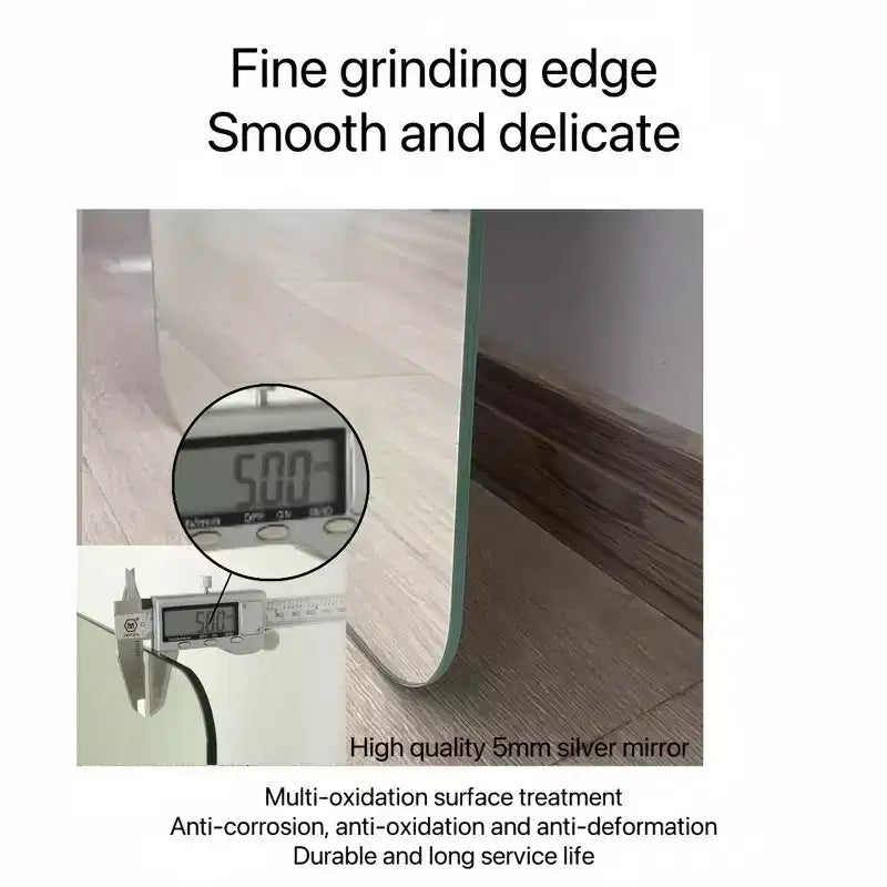 Specchio intero a prova di esplosione 65*24/60*15/56*15 pollici con angoli arrotondati, specchio moderno da parete da 5 mm, specchio per guardaroba, soggiorno