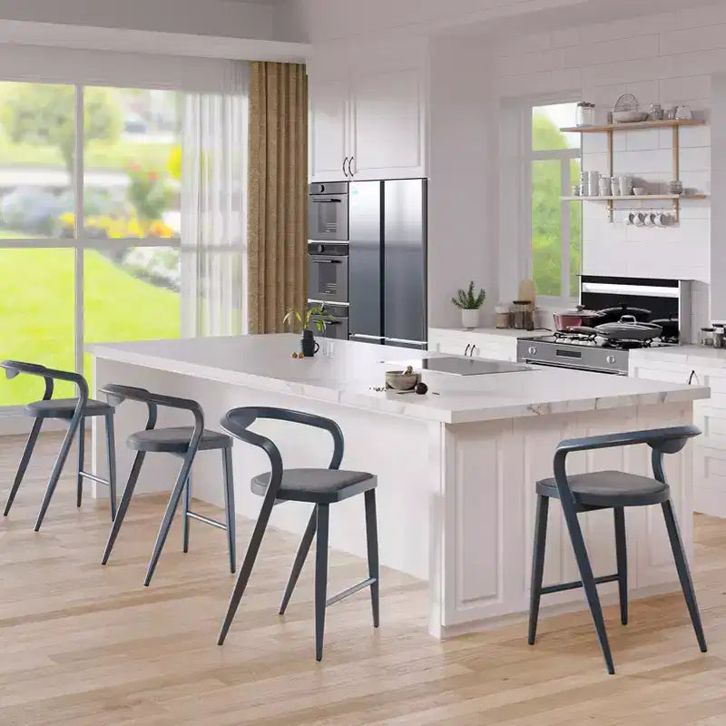 Set di 2, Sgabelli da Bar con Schienale Girevoli Altezza Bancone, Sedie Moderne Regolabili, Sgabello Alto Senza Braccioli per Isola da Cucina