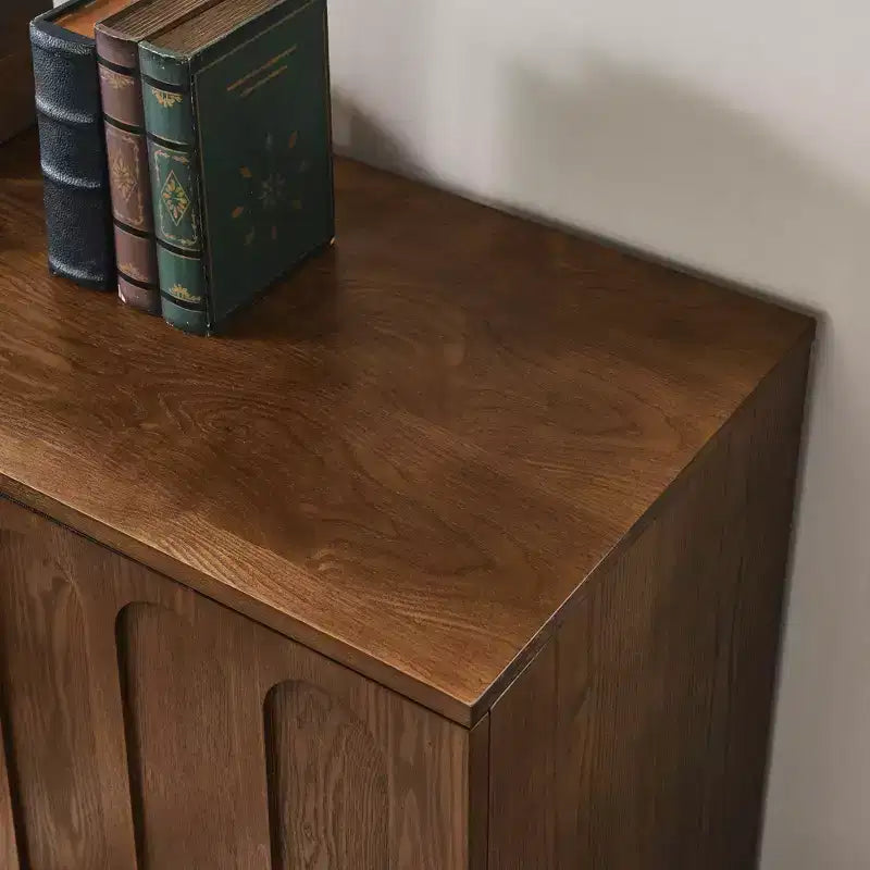 Mobile Contenitore in Legno con Ante Doppie e Piedini Mid-Century, Marrone