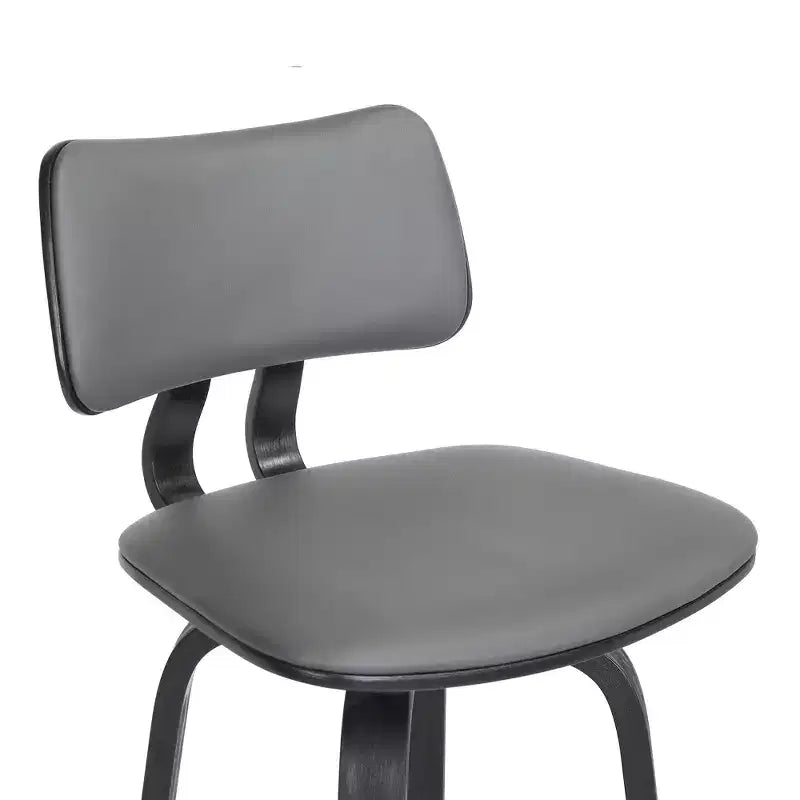 Sgabello da bar girevole moderno in ecopelle e legno