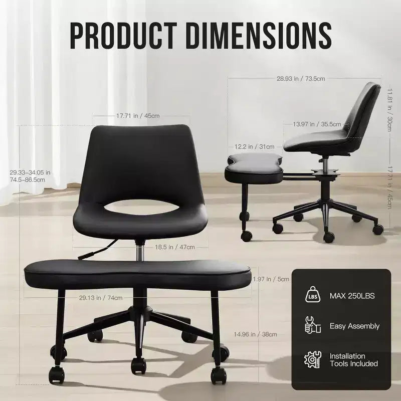 Sedia lounge a gambe incrociate ergonomica, supporto lombare alto, altezza regolabile, girevole a 360°, seduta incrociata, ruote, per meditazione, yoga, ADHD