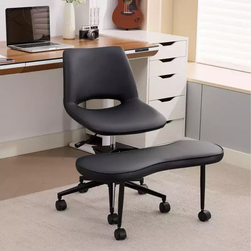 Cross-Legged Lounge Chair Ergonomic, High Lumbar Support, Adjustable Height, 360 Swivel, Criss Cross Seat, Wheels, for Meditation, Yoga, ADHD