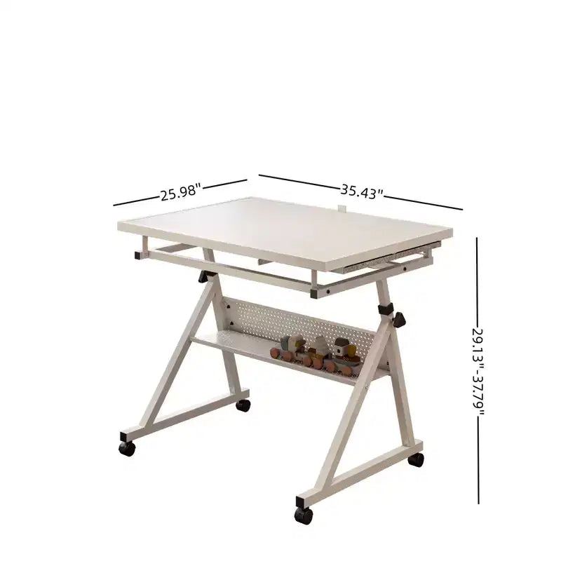 Tavolo da tavolo per puzzle in metallo e legno moderno con 4 vassoi