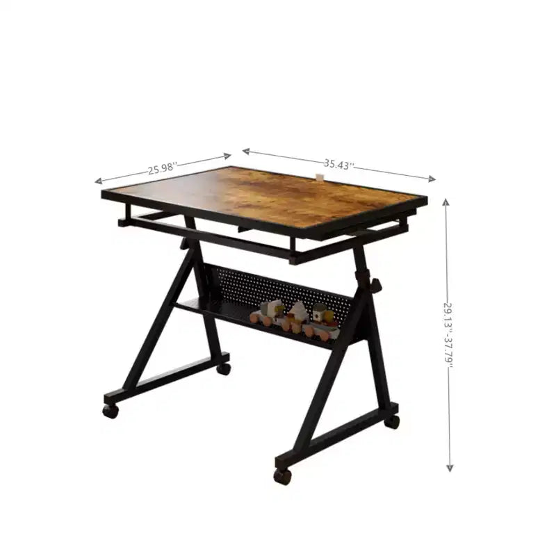 Tavolo da tavolo per puzzle in metallo e legno moderno con 4 vassoi