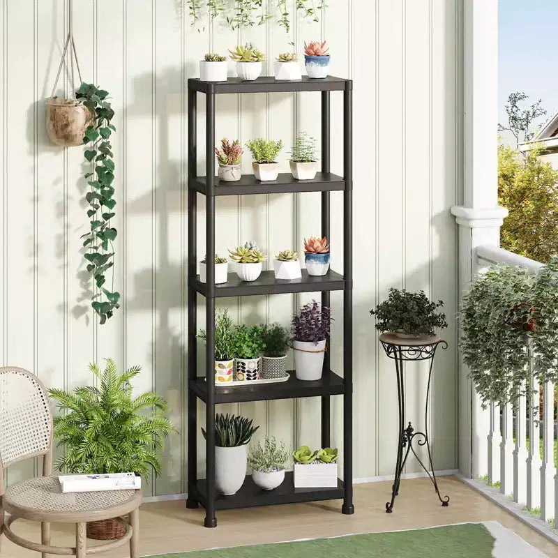 1/2 pz Scaffali Portatutto a 3/4/5 Ripiani in Plastica Robusta, Scaffale Organizzatore Multiuso per Dispensa Nero
