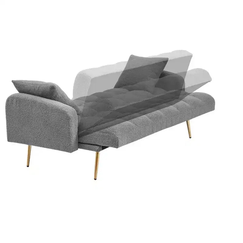 Divano letto moderno in legno con orsetto e schienale regolabile, modello 69