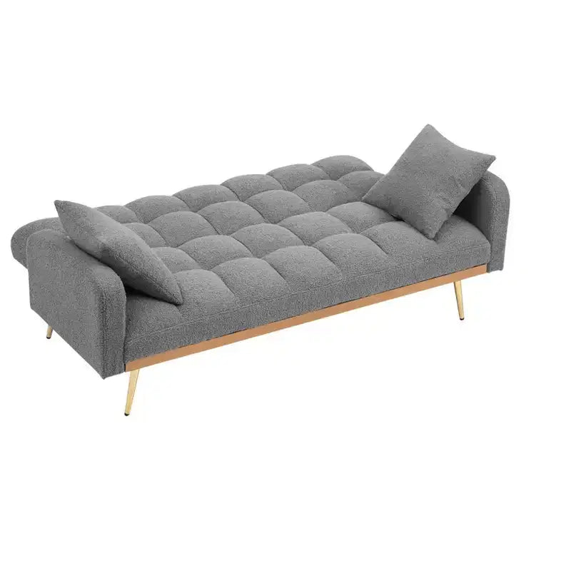 Divano letto moderno in legno con orsetto e schienale regolabile, modello 69