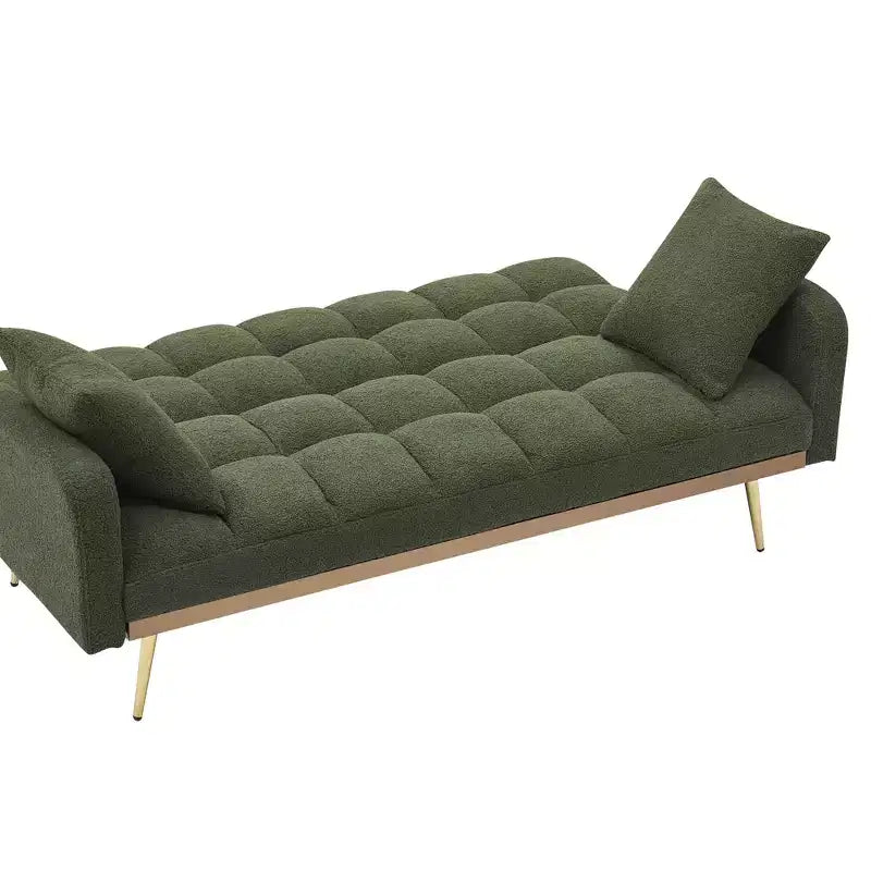 Divano letto moderno in legno con orsetto e schienale regolabile, modello 69