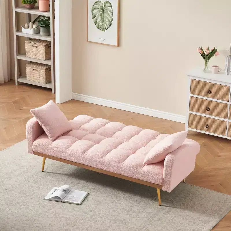 Divano letto moderno in legno con orsetto e schienale regolabile, modello 69