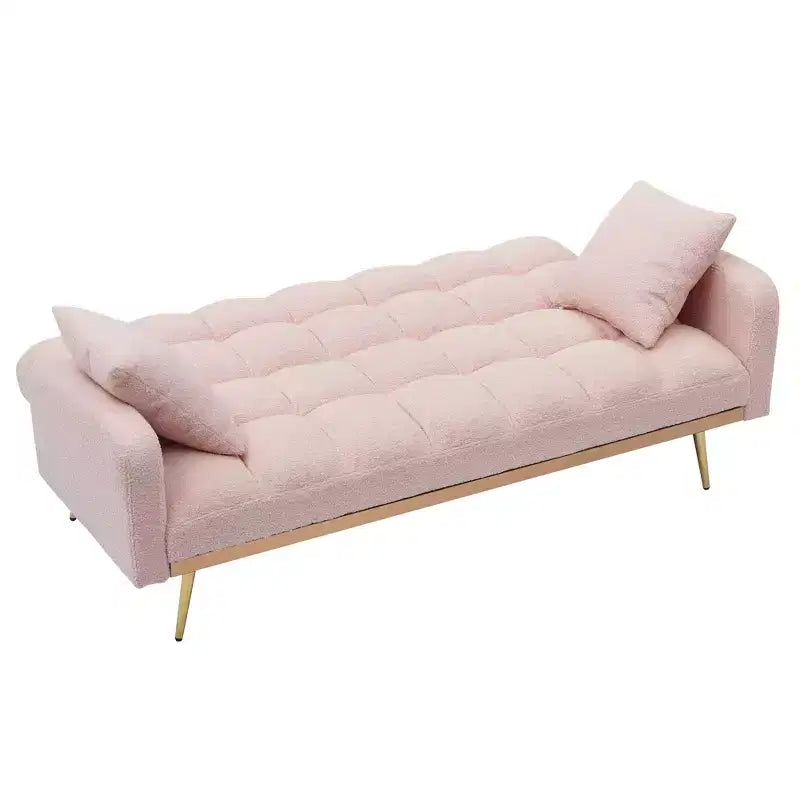 Divano letto moderno in legno con orsetto e schienale regolabile, modello 69