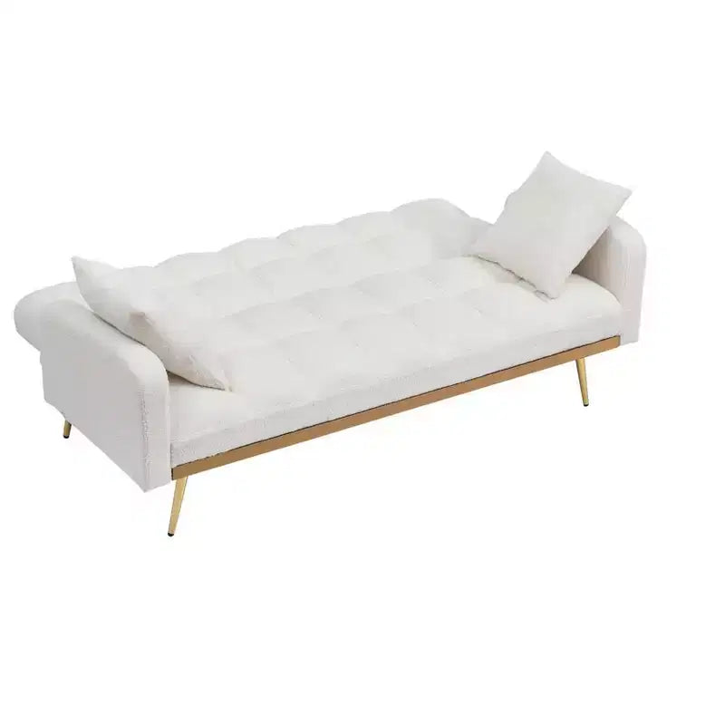 Divano letto moderno in legno con orsetto e schienale regolabile, modello 69