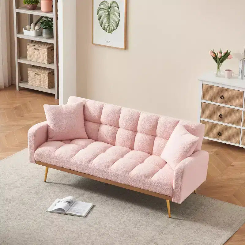 Divano letto moderno in legno con orsetto e schienale regolabile, modello 69