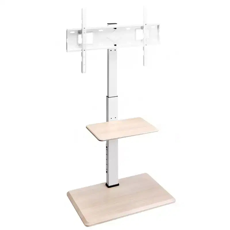 Carrello TV per TV da 32 a 70 pollici con supporto girevole regolabile in altezza e vassoio per dispositivi multimediali
