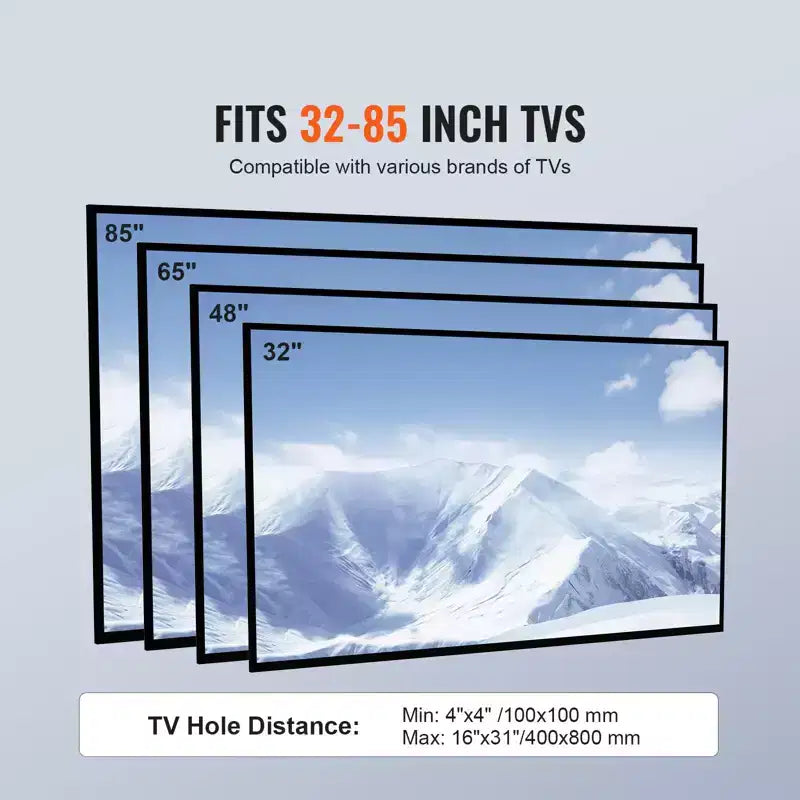 Supporto TV da pavimento girevole regolabile per TV da 32-85 pollici con base in vetro temperato - Nero