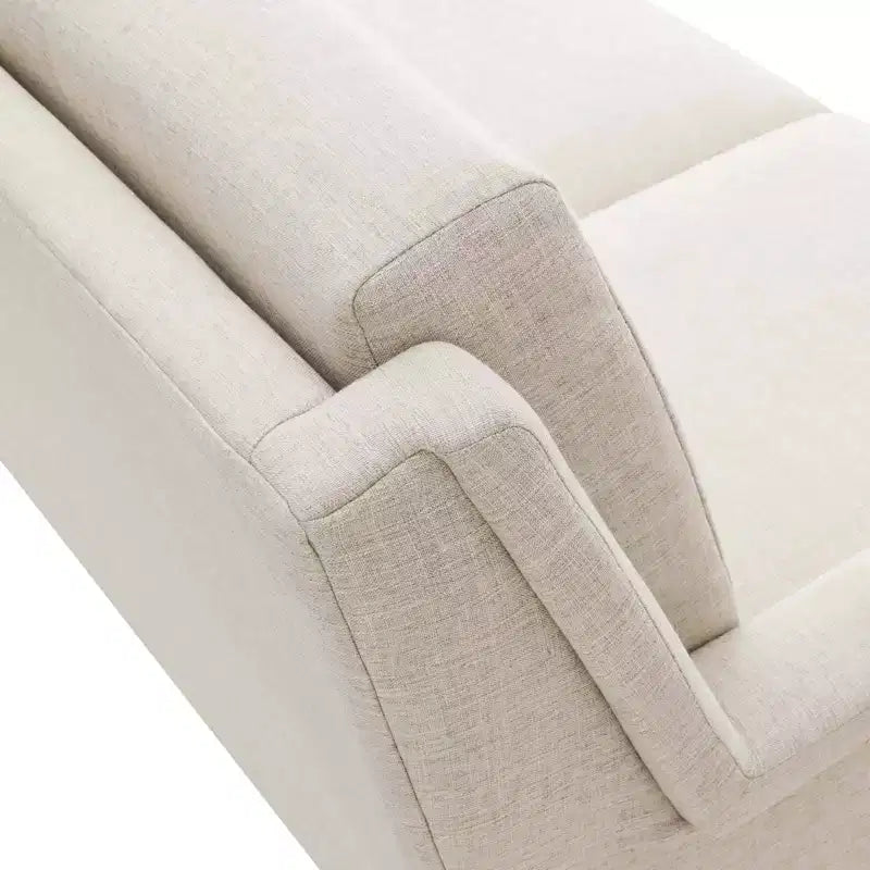 Divano in Tessuto Nero/Beige - Rivestimento in Poliestere, Struttura in Metallo, Stile Moderno, 3 Posti