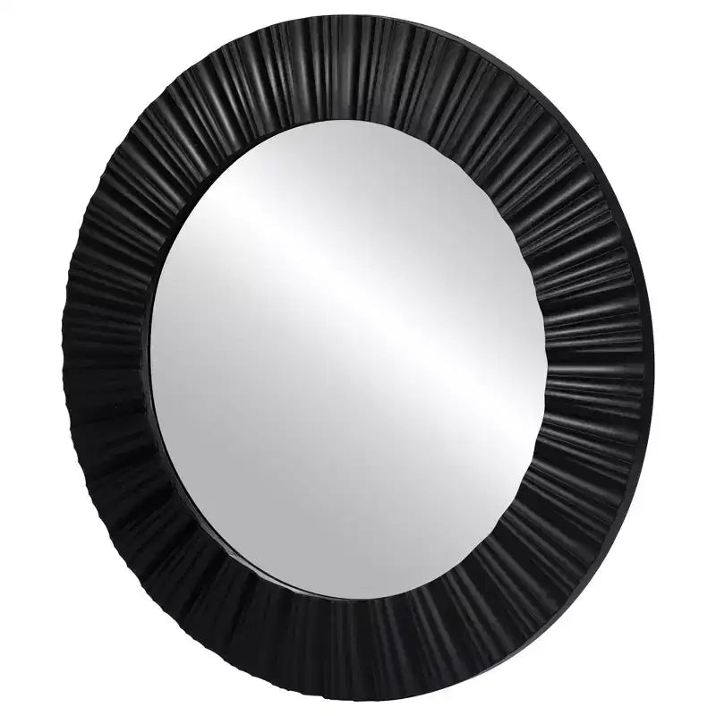 20 Decorazioni da parete con specchio rotondo nero contemporaneo scanalato