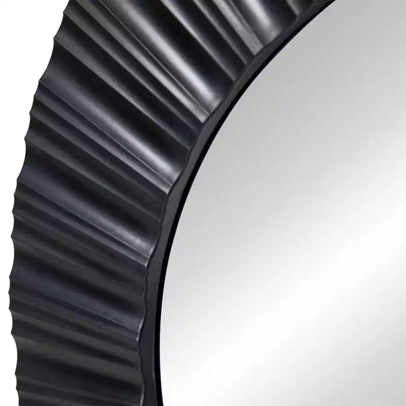 20 Decorazioni da parete con specchio rotondo nero contemporaneo scanalato