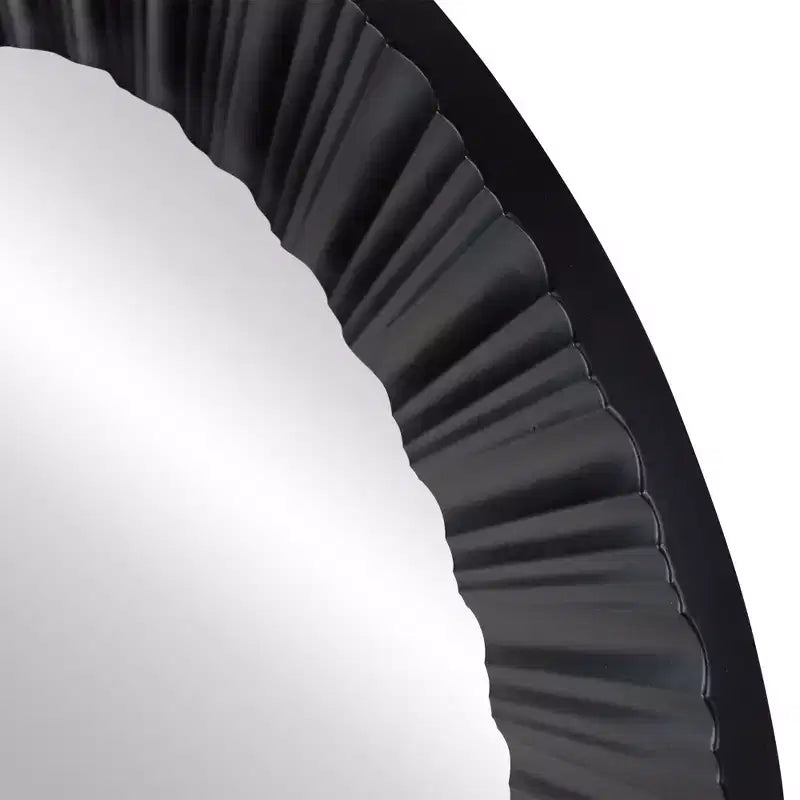 20 Decorazioni da parete con specchio rotondo nero contemporaneo scanalato
