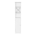 Hastings Home 67-Inch Tall Linen Tower Cupboard with Cubbyhole Divider and Adjustable Shelves