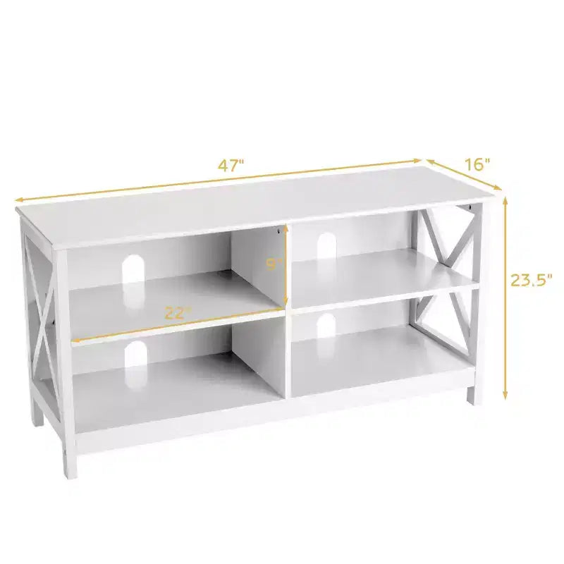 Mobile TV per centri multimediali e TV fino a 55'' con ripiani portaoggetti marrone/grigio/bianco