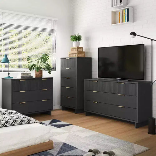 Set Camera da Letto 3 Pezzi Granville con Comò Singolo e Comò Doppio