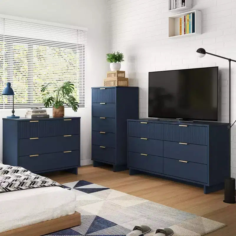 Set Camera da Letto 3 Pezzi Granville con Comò Singolo e Comò Doppio